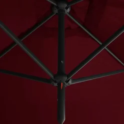 MAISON EXCLUSIVE - Parasol de jardin double avec mât en acier rouge bordeaux