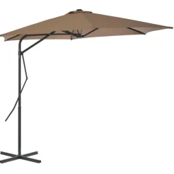 MAISON EXCLUSIVE - Parasol d'extérieur avec mât en acier 300 cm taupe