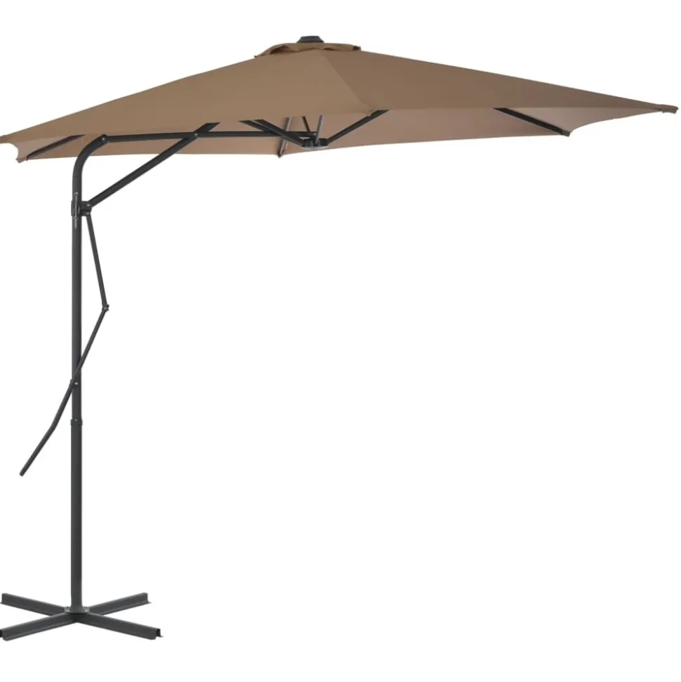 MAISON EXCLUSIVE - Parasol d'extérieur avec mât en acier 300 cm taupe