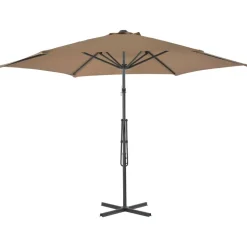 MAISON EXCLUSIVE - Parasol d'extérieur avec mât en acier 300 cm taupe