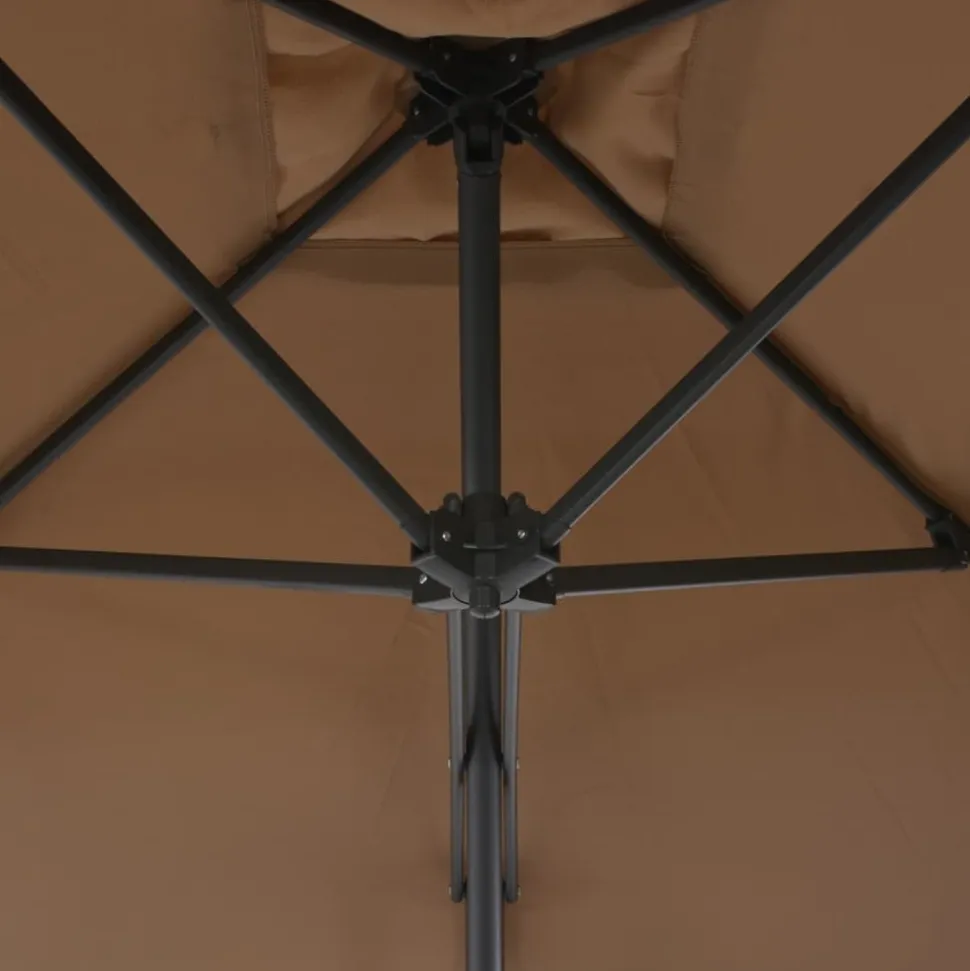 MAISON EXCLUSIVE - Parasol d'extérieur avec mât en acier 300 cm taupe