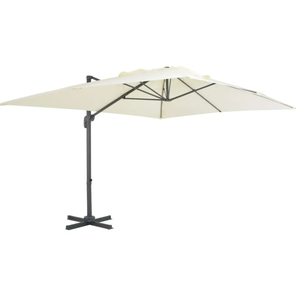 MAISON EXCLUSIVE - Parasol de jardin en porte-à-faux et poteau en aluminium sable