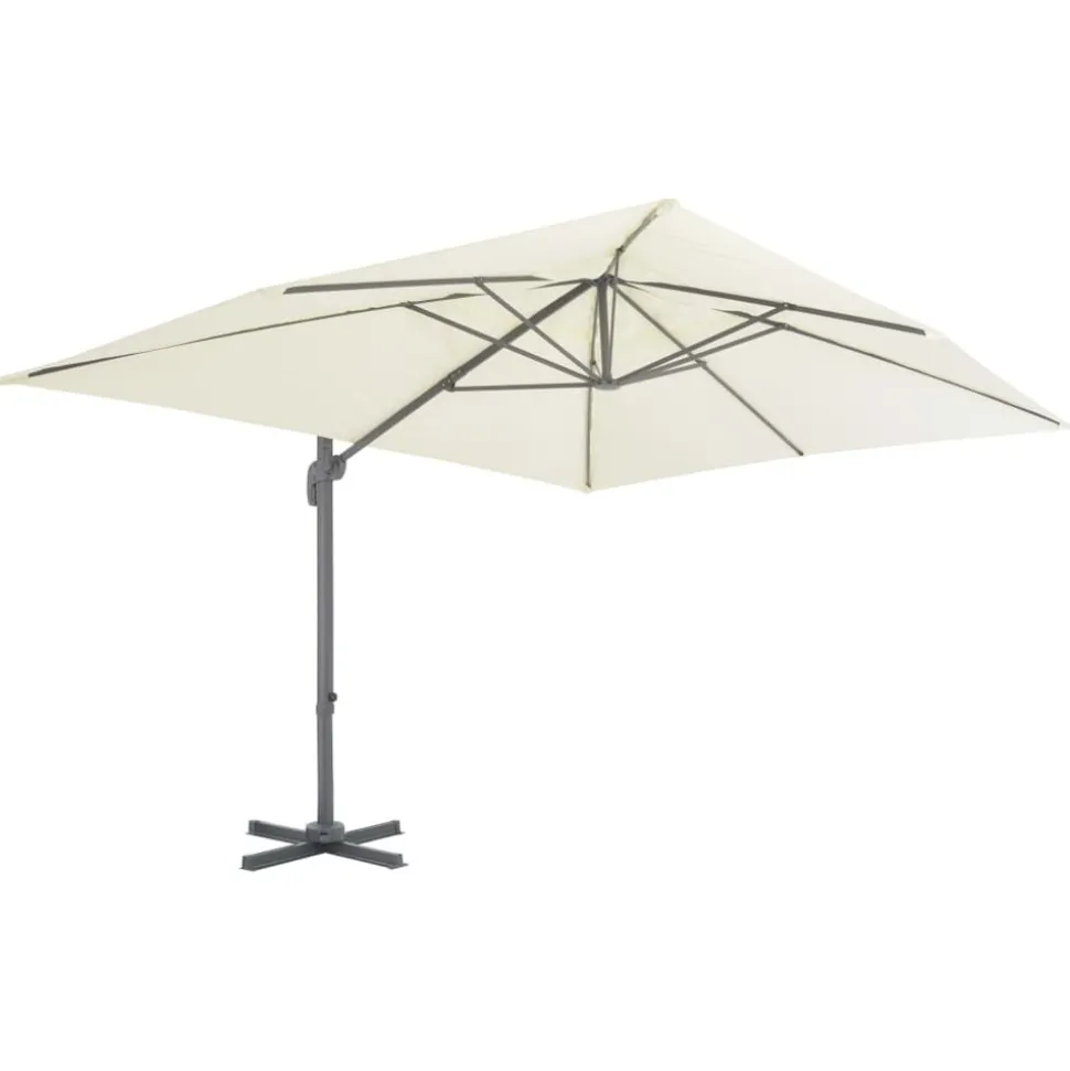 MAISON EXCLUSIVE - Parasol de jardin en porte-à-faux et poteau en aluminium sable