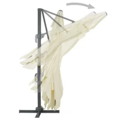 MAISON EXCLUSIVE - Parasol de jardin en porte-à-faux et poteau en aluminium sable