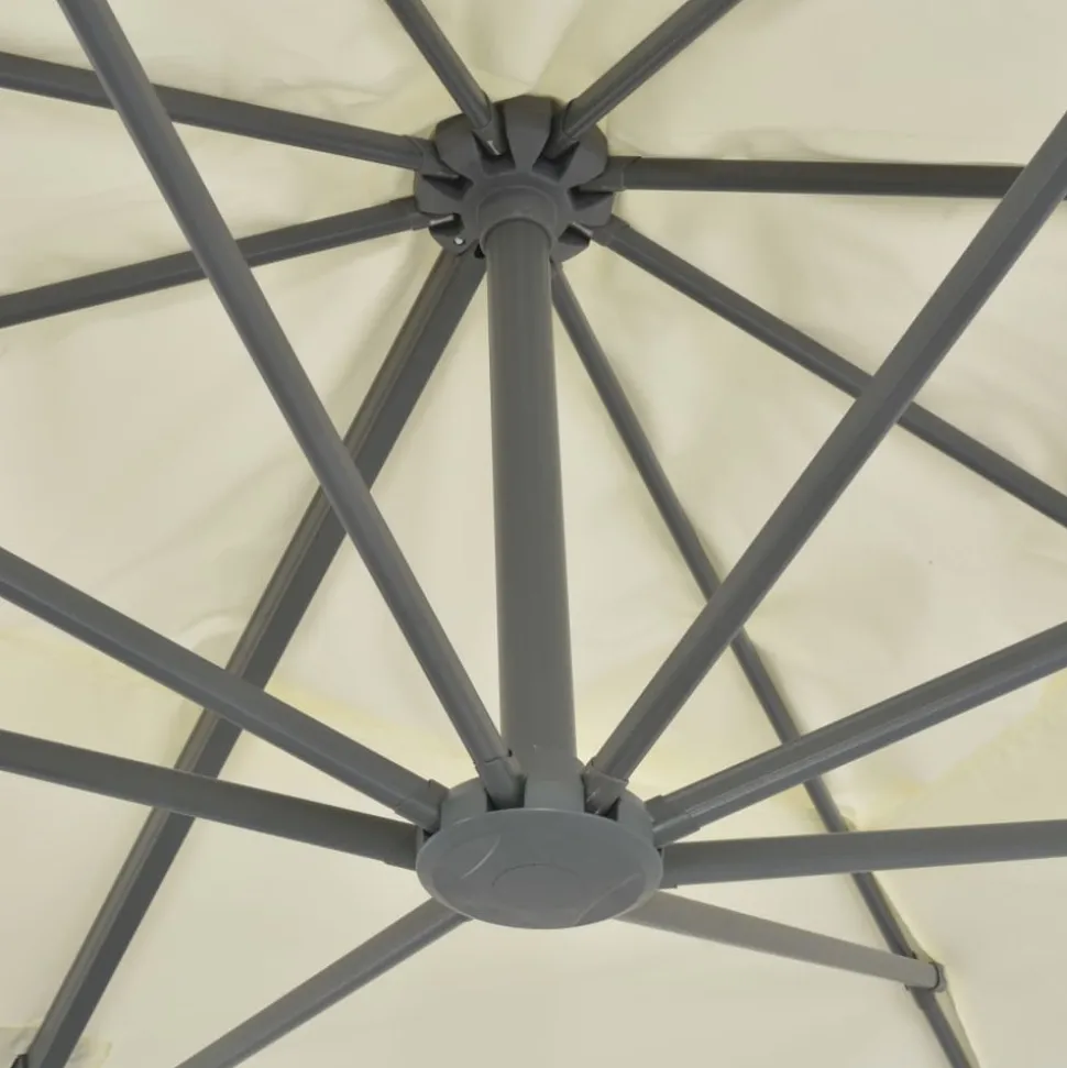 MAISON EXCLUSIVE - Parasol de jardin en porte-à-faux et poteau en aluminium sable