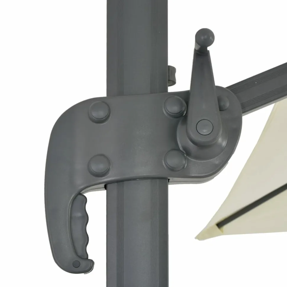 MAISON EXCLUSIVE - Parasol de jardin en porte-à-faux et poteau en aluminium sable