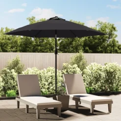 MAISON EXCLUSIVE - Parasol d'extérieur avec poteau en métal 300 cm noir