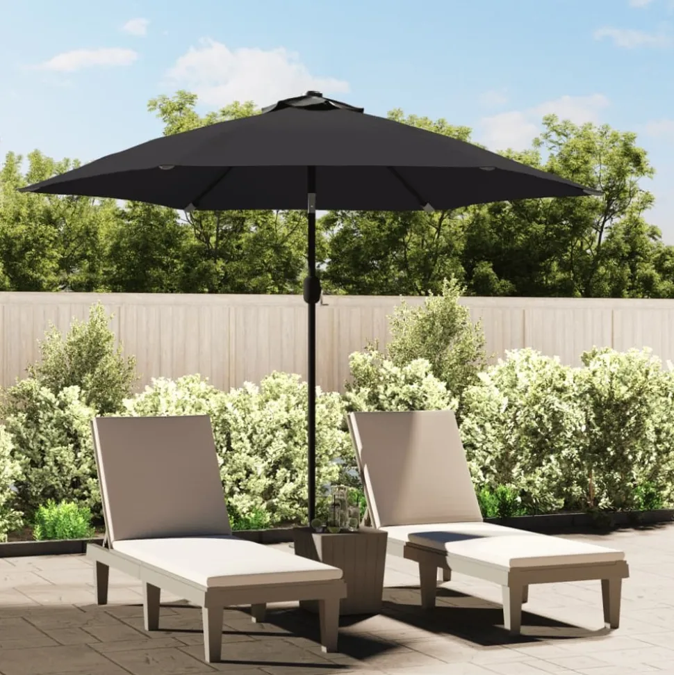 MAISON EXCLUSIVE - Parasol d'extérieur avec poteau en métal 300 cm noir