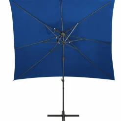 MAISON EXCLUSIVE - Parasol de jardin en porte-à-faux à double toit bleu azuré