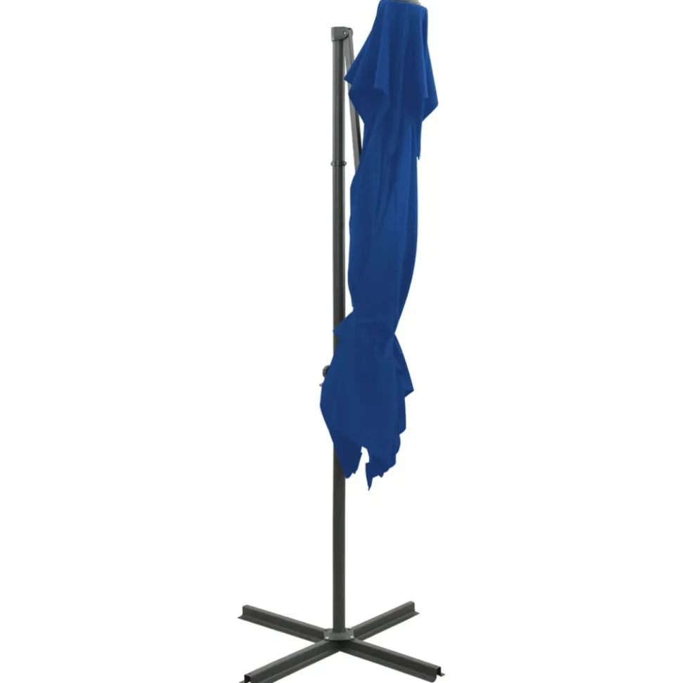 MAISON EXCLUSIVE - Parasol de jardin en porte-à-faux à double toit bleu azuré