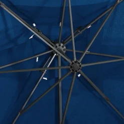 MAISON EXCLUSIVE - Parasol de jardin en porte-à-faux à double toit bleu azuré
