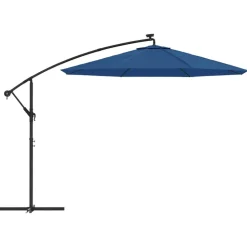 MAISON EXCLUSIVE - Parasol de jardin en porte-à-faux et lumières led mât en acier