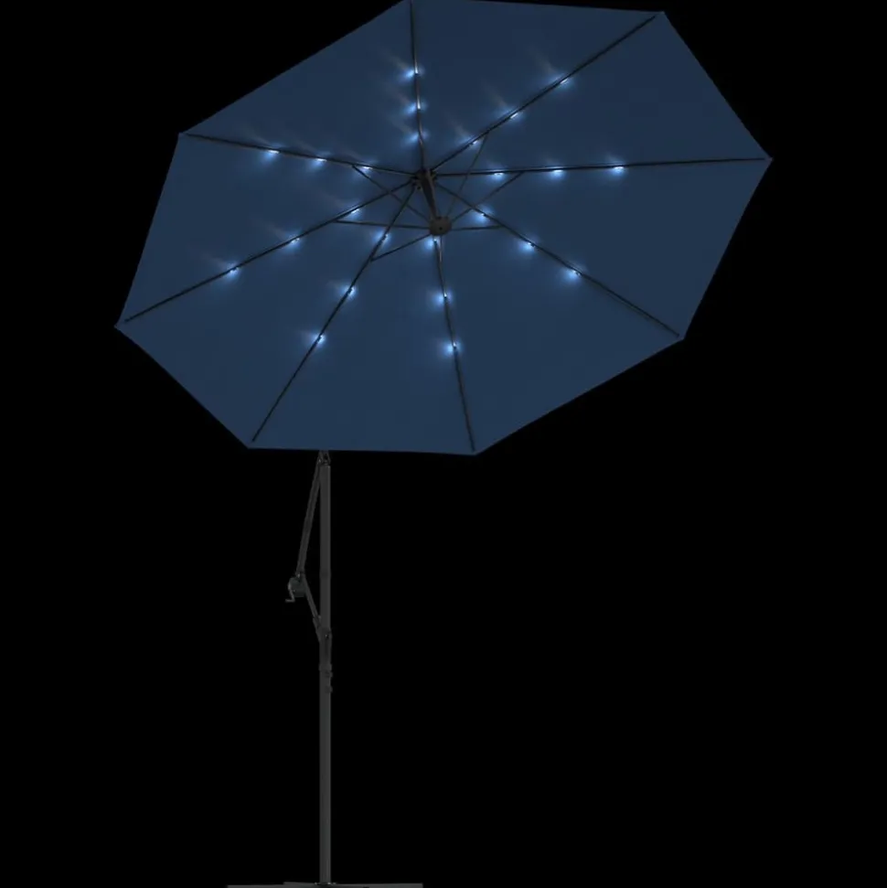 MAISON EXCLUSIVE - Parasol de jardin en porte-à-faux et lumières led mât en acier
