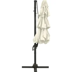 MAISON EXCLUSIVE - Parasol de jardin à 4 niveaux avec mât en aluminium sable