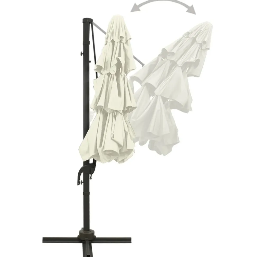 MAISON EXCLUSIVE - Parasol de jardin à 4 niveaux avec mât en aluminium sable
