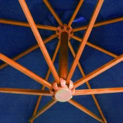 MAISON EXCLUSIVE - Parasol de jardin suspendu avec mât bleu azuré bois de sapin