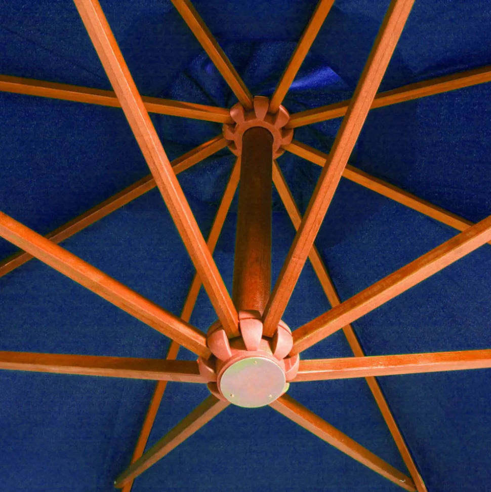MAISON EXCLUSIVE - Parasol de jardin suspendu avec mât bleu azuré bois de sapin