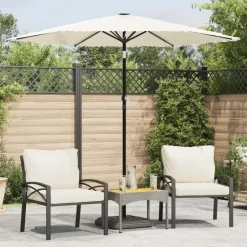 MAISON EXCLUSIVE - Parasol de jardin avec mât en acier blanc 223x223x213 cm