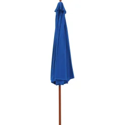 MAISON EXCLUSIVE - Parasol d'extérieur avec mât en bois 350 cm bleu