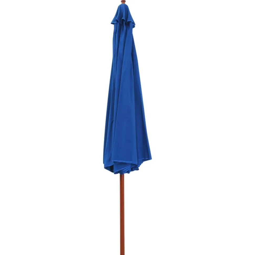 MAISON EXCLUSIVE - Parasol d'extérieur avec mât en bois 350 cm bleu