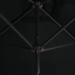 MAISON EXCLUSIVE - Parasol de jardin double avec mât en acier noir 600x300 cm