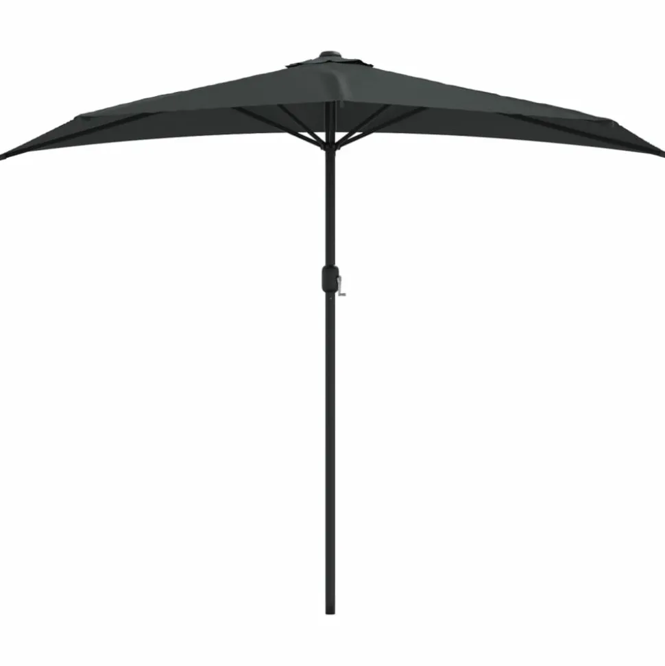 MAISON EXCLUSIVE - Parasol de balcon et mât en aluminium anthracite 270x144cm demi