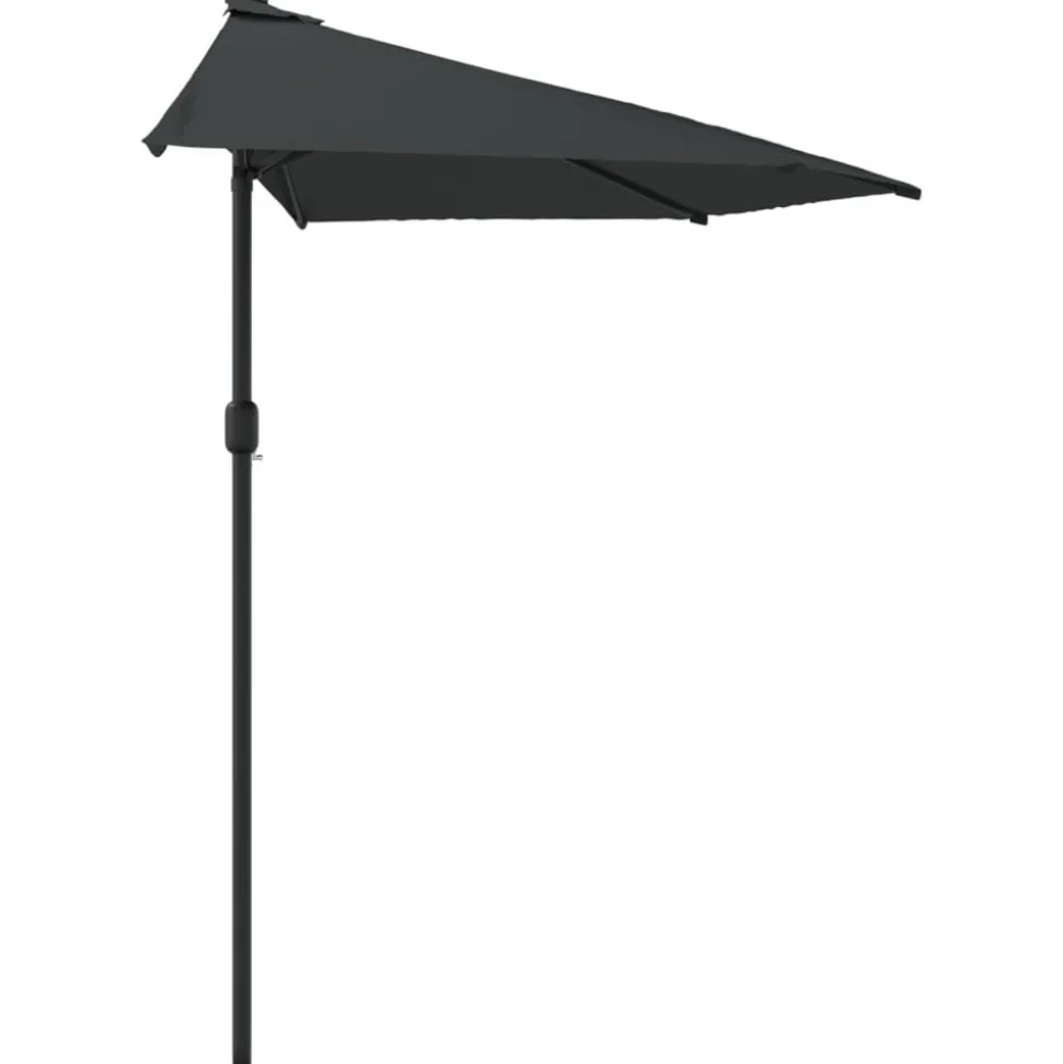 MAISON EXCLUSIVE - Parasol de balcon et mât en aluminium anthracite 270x144cm demi