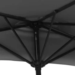 MAISON EXCLUSIVE - Parasol de balcon et mât en aluminium anthracite 270x144cm demi