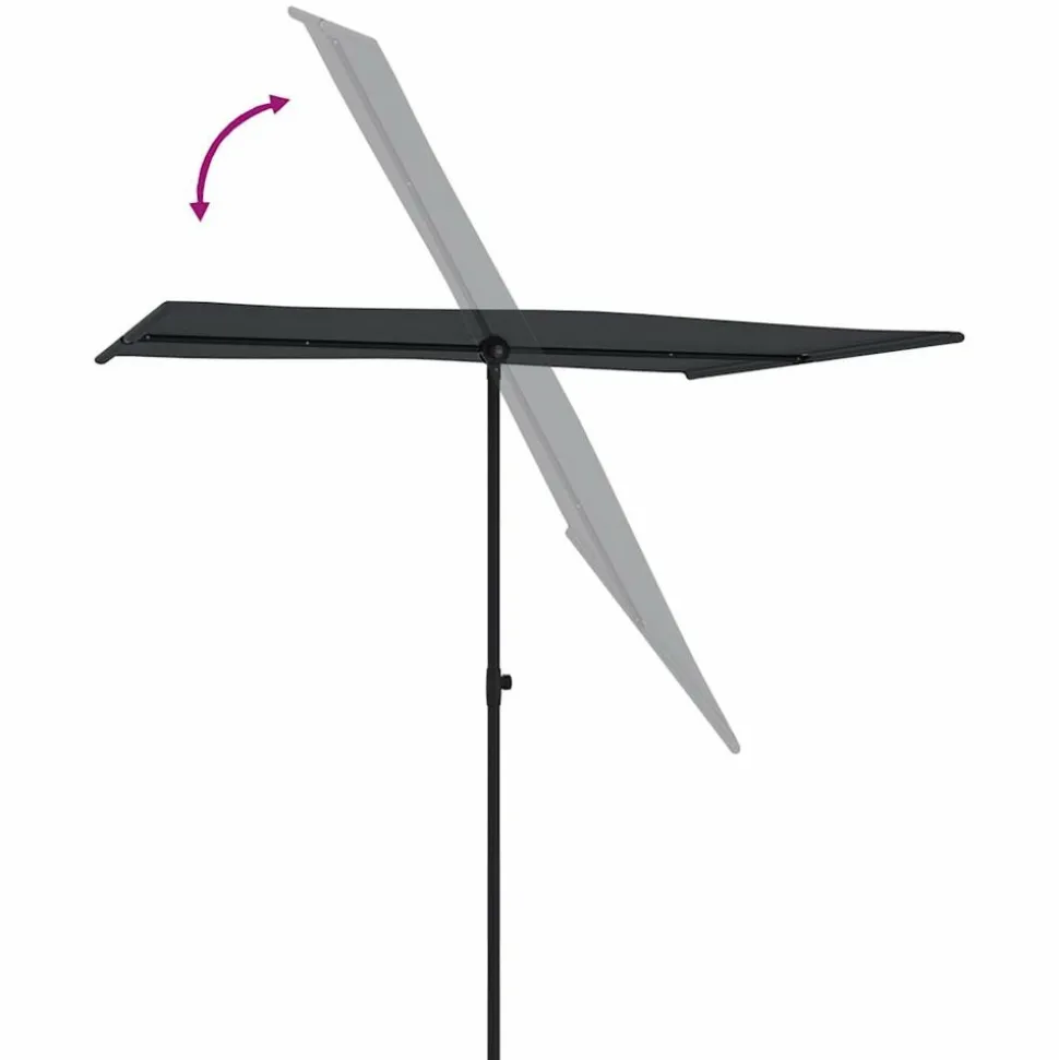 MAISON EXCLUSIVE - Parasol de jardin avec mât en aluminium 2x1,5 m noir
