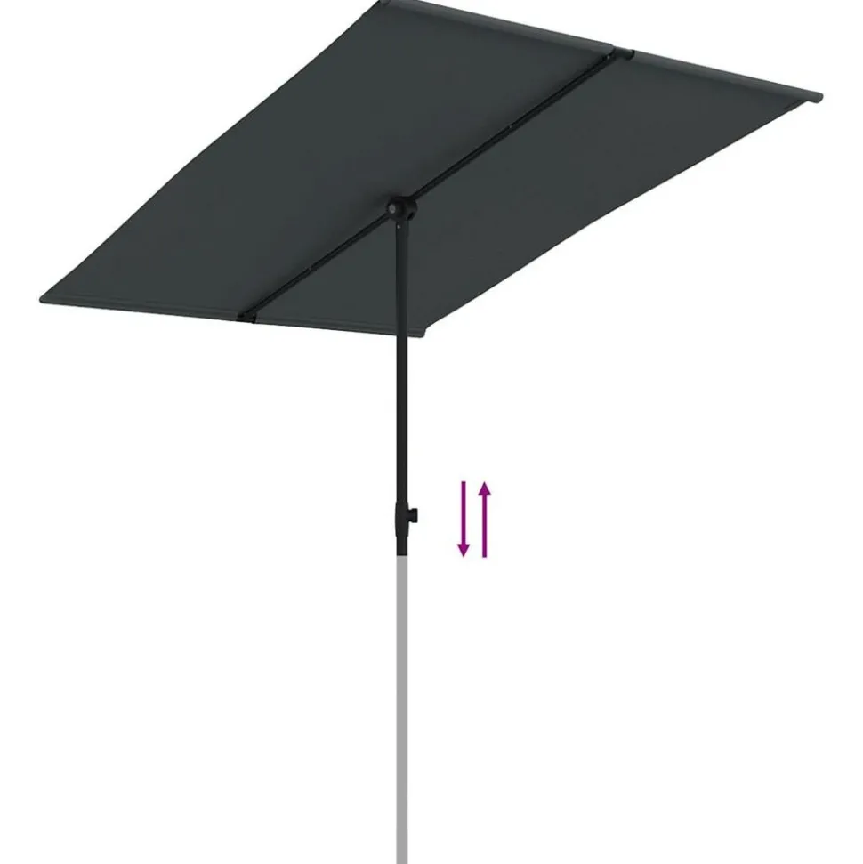 MAISON EXCLUSIVE - Parasol de jardin avec mât en aluminium 2x1,5 m noir