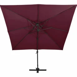 MAISON EXCLUSIVE - Parasol de jardin en porte-à-faux à double toit rouge bordeaux