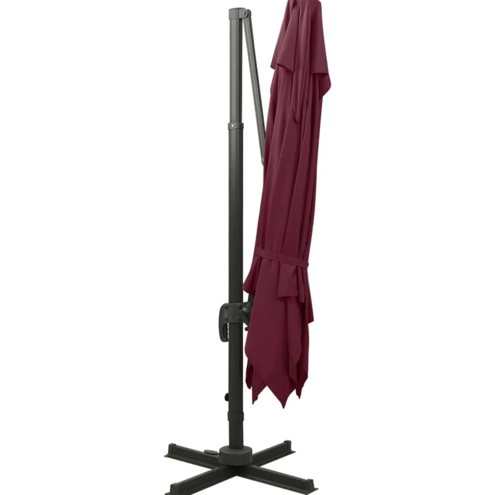 MAISON EXCLUSIVE - Parasol de jardin en porte-à-faux à double toit rouge bordeaux