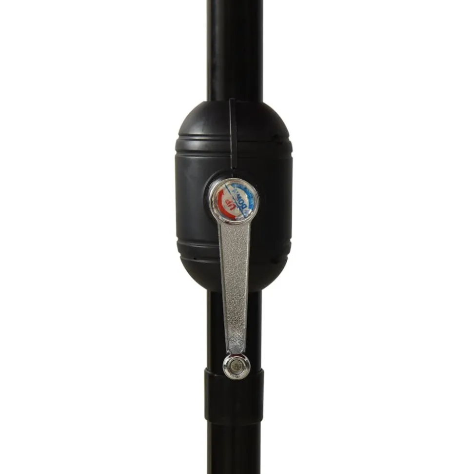 MAISON EXCLUSIVE - Parasol de jardin à 3 niveaux avec mât en aluminium noir 3 m
