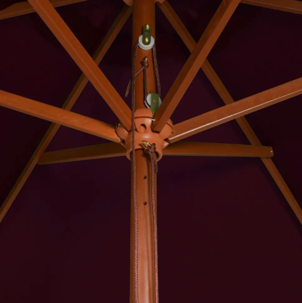 MAISON EXCLUSIVE - Parasol de jardin avec mât en bois rouge bordeaux 200x300 cm