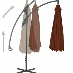 MAISON EXCLUSIVE - Parasol de jardin en porte-à-faux avec mât en acier terre cuite