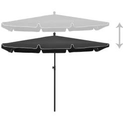 MAISON EXCLUSIVE - Parasol de jardin avec mât 210x140 cm anthracite