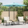 MAISON EXCLUSIVE - Parasol de jardin avec mât en acier bleu 268x268x226 cm