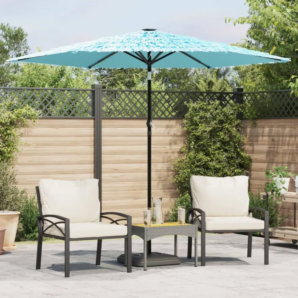 MAISON EXCLUSIVE - Parasol de jardin avec mât en acier bleu 268x268x226 cm