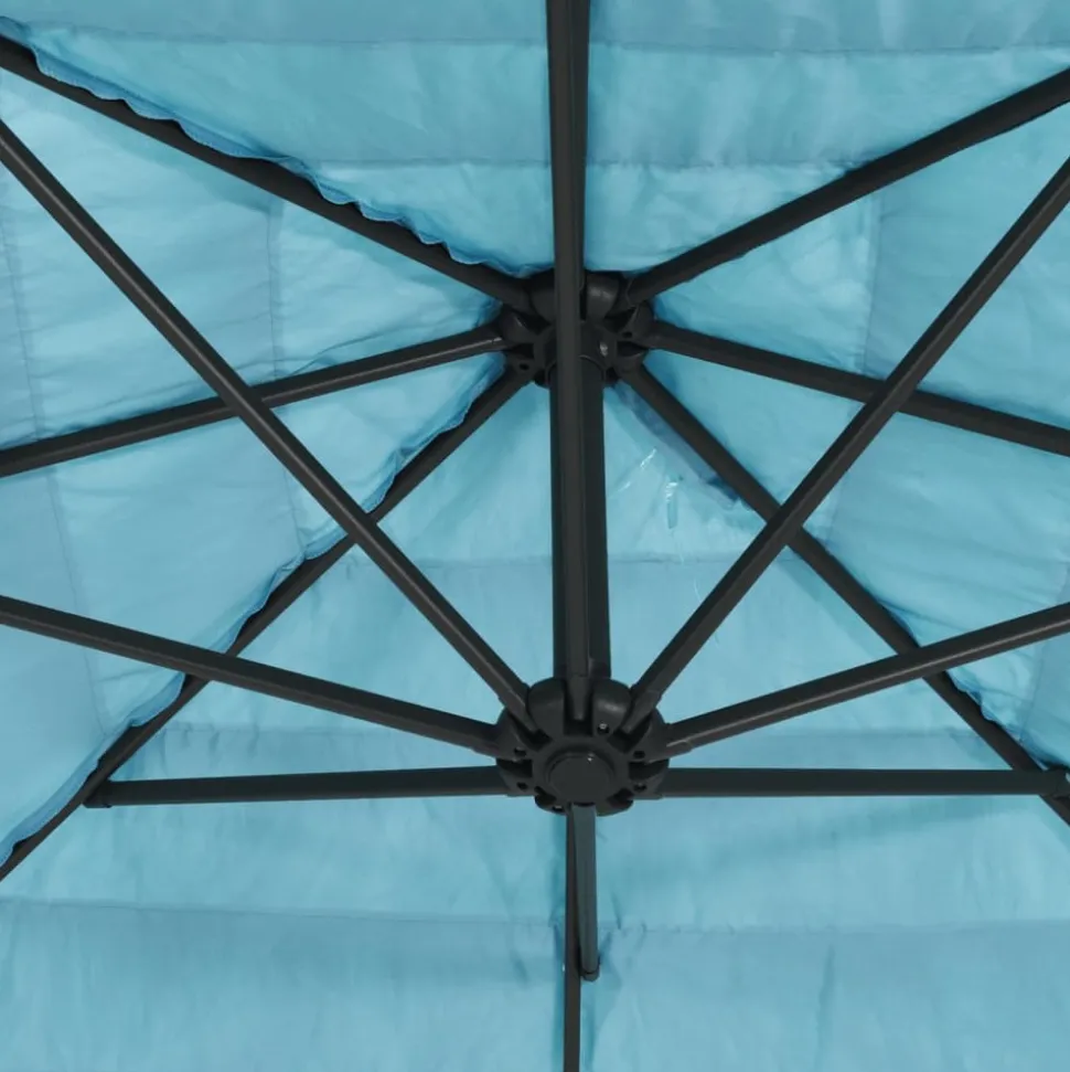 MAISON EXCLUSIVE - Parasol de jardin avec mât en acier bleu 268x268x226 cm