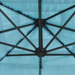 MAISON EXCLUSIVE - Parasol de jardin avec mât en acier bleu 248x248x248 cm