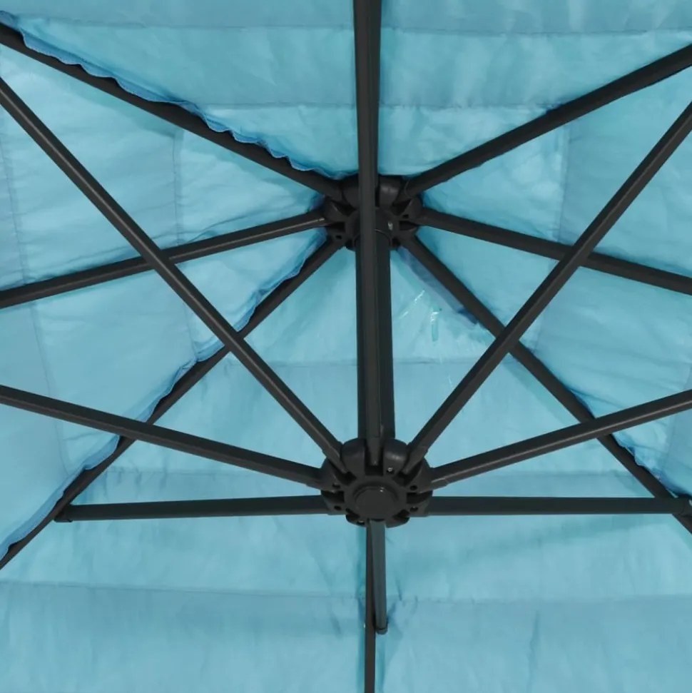 MAISON EXCLUSIVE - Parasol de jardin avec mât en acier bleu 248x248x248 cm