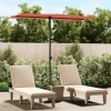 MAISON EXCLUSIVE - Parasol de jardin avec mât en aluminium 180x110 cm terre cuite