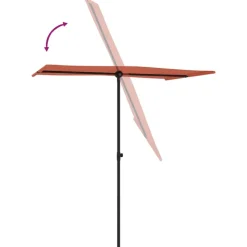 MAISON EXCLUSIVE - Parasol de jardin avec mât en aluminium 180x110 cm terre cuite