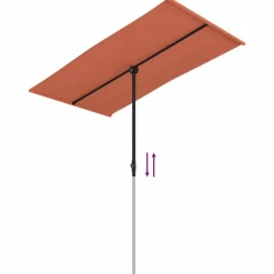 MAISON EXCLUSIVE - Parasol de jardin avec mât en aluminium 180x110 cm terre cuite