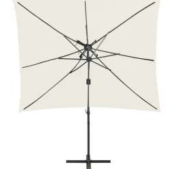 MAISON EXCLUSIVE - Parasol de jardin en porte-à-faux à double toit sable 250x250cm