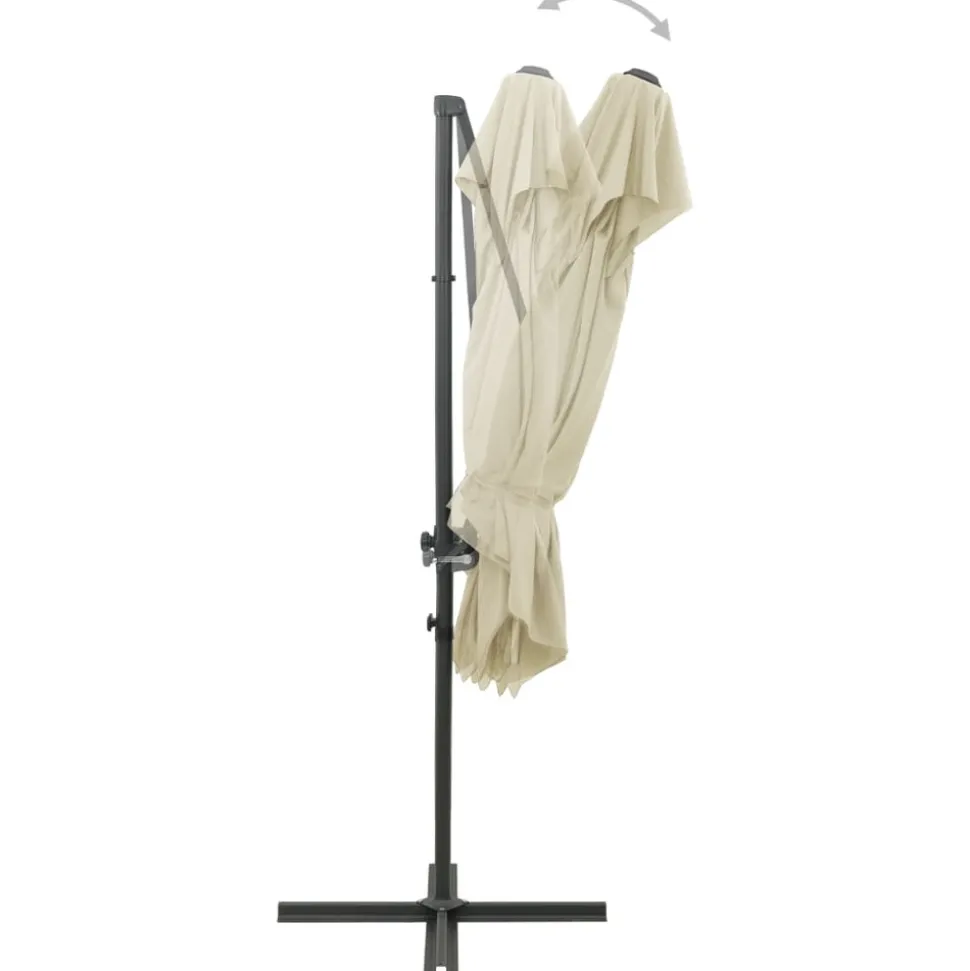 MAISON EXCLUSIVE - Parasol de jardin en porte-à-faux à double toit sable 250x250cm