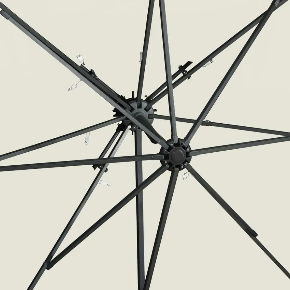 MAISON EXCLUSIVE - Parasol de jardin en porte-à-faux à double toit sable 250x250cm