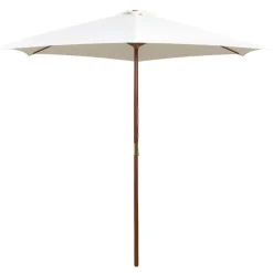 MAISON EXCLUSIVE - Parasol avec poteau en bois 270 x 270 cm blanc crème