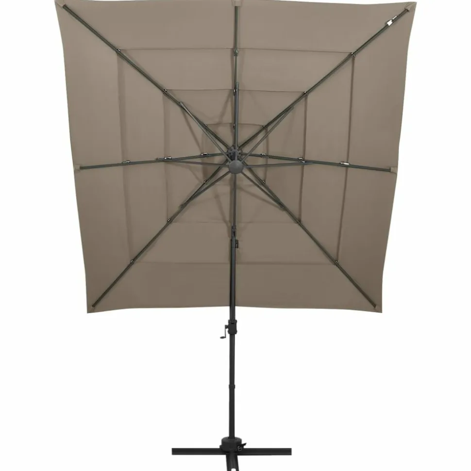 MAISON EXCLUSIVE - Parasol de jardin à 4 niveaux avec mât en aluminium taupe