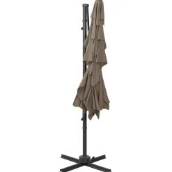 MAISON EXCLUSIVE - Parasol de jardin à 4 niveaux avec mât en aluminium taupe